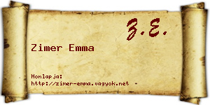 Zimer Emma névjegykártya